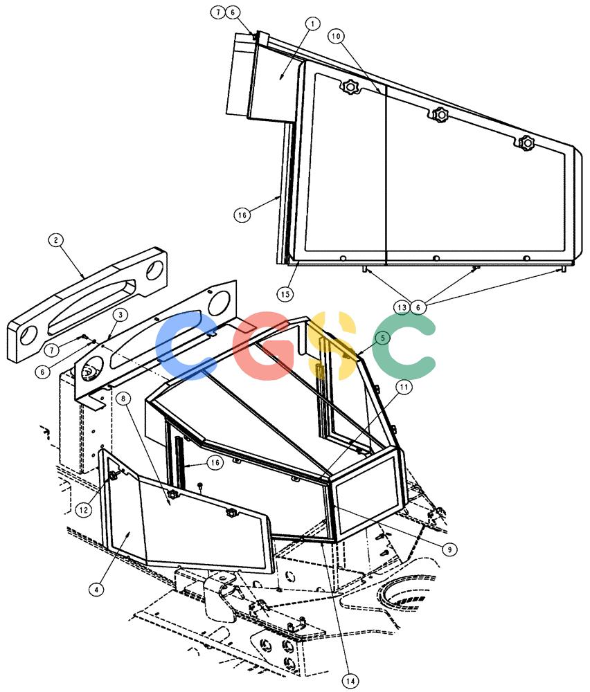 凯斯零件查询(FLX3510) - FLOATER (8/04-8/06) (04-023) - AIR SCREEN GROUP Case Agriculture