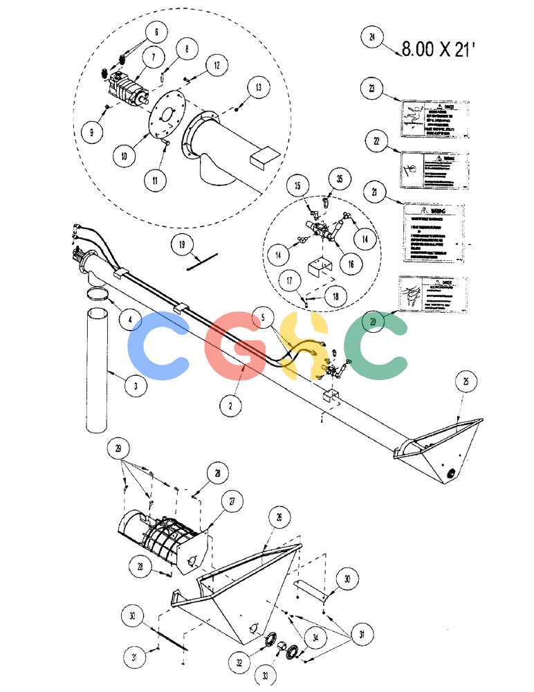 凯斯零件查询(1100) - CONCORD AIR SYSTEM (10/97-12/00) (E32) - AUGER (8") Case Agriculture