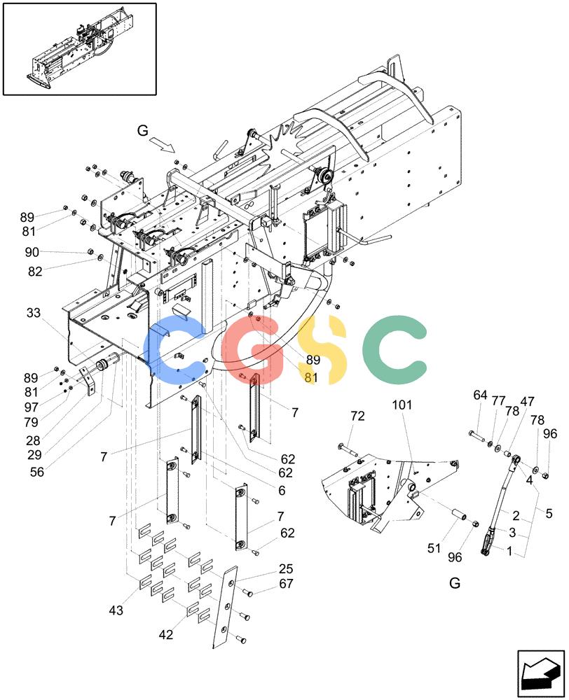 凯斯零件查询(SB541) - SMALL SQUARE BALER (9/08-12/15) (62.150.03[2]) - STATIONARY KNIFE, NEEDLE YOKE ROD & HAY WEDGES, SB541 Case Agriculture