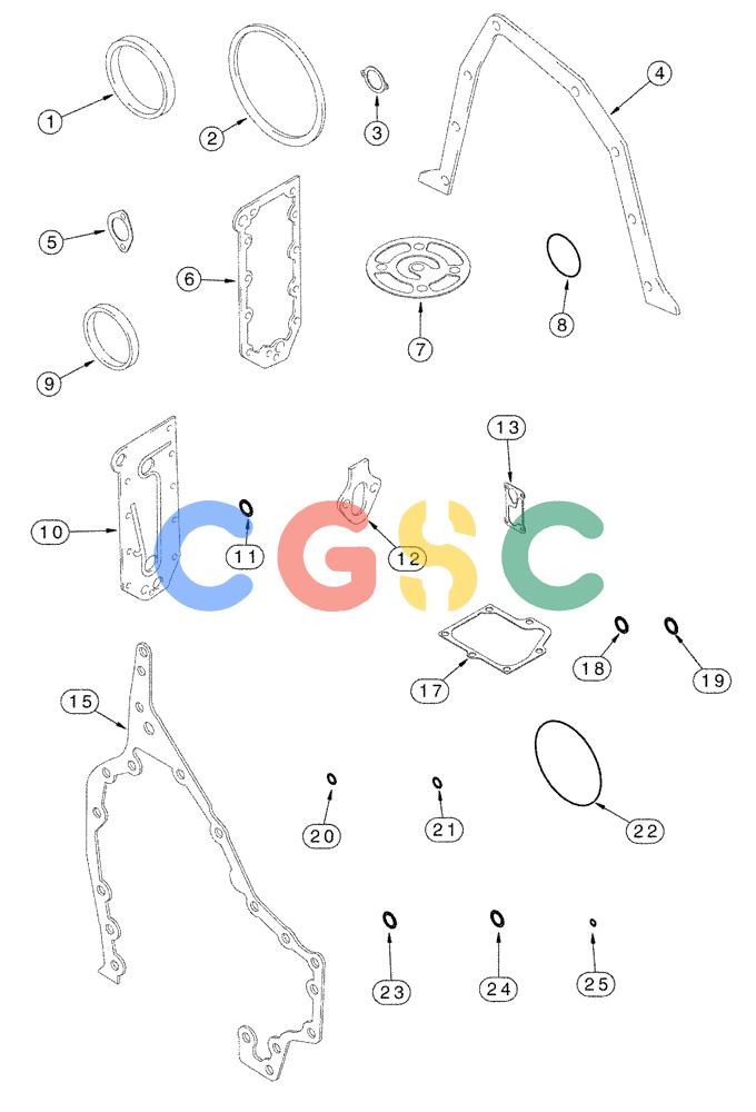 凯斯零件查询(FLX3330B) - FLOATER (12/99-9/02) (02-022) - GASKET KIT - CYLINDER BLOCK (FLX3300B CASE ENGINE) Case Agriculture