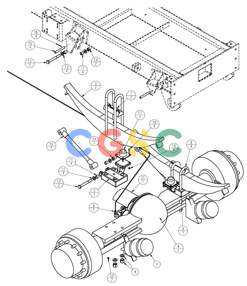 凯斯零件查询(FLX4010) - FLOATER (8/04-8/06) (04-005) - REAR AXLE GROUP, FLX4010 & FLX4510, WITH AUXILIARY Case Agriculture