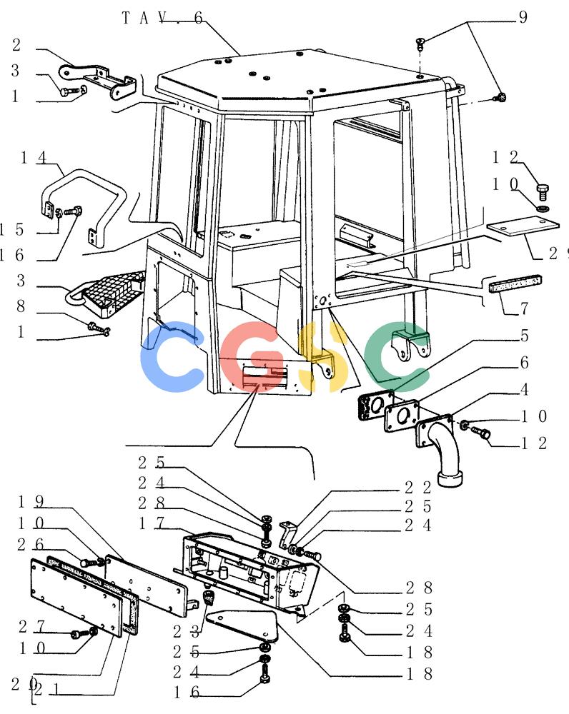 纽荷兰零件查询(FD145) - CRAWLER DOZER (N.A. VERSION) (10/98-) (5.652[05]) - ROPS CAB - COMPONENTS New Holland Constructuion