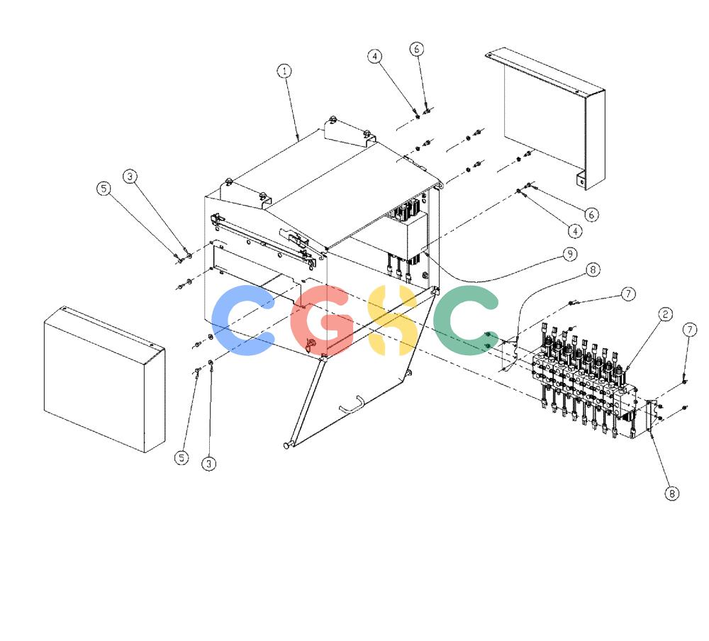 凯斯零件查询(438) - FLEX-AIR APPLICATOR - 1999 (2/99-3/03) (05-005) - VALVE BOX GROUP TRIPLE BIN Case Agriculture