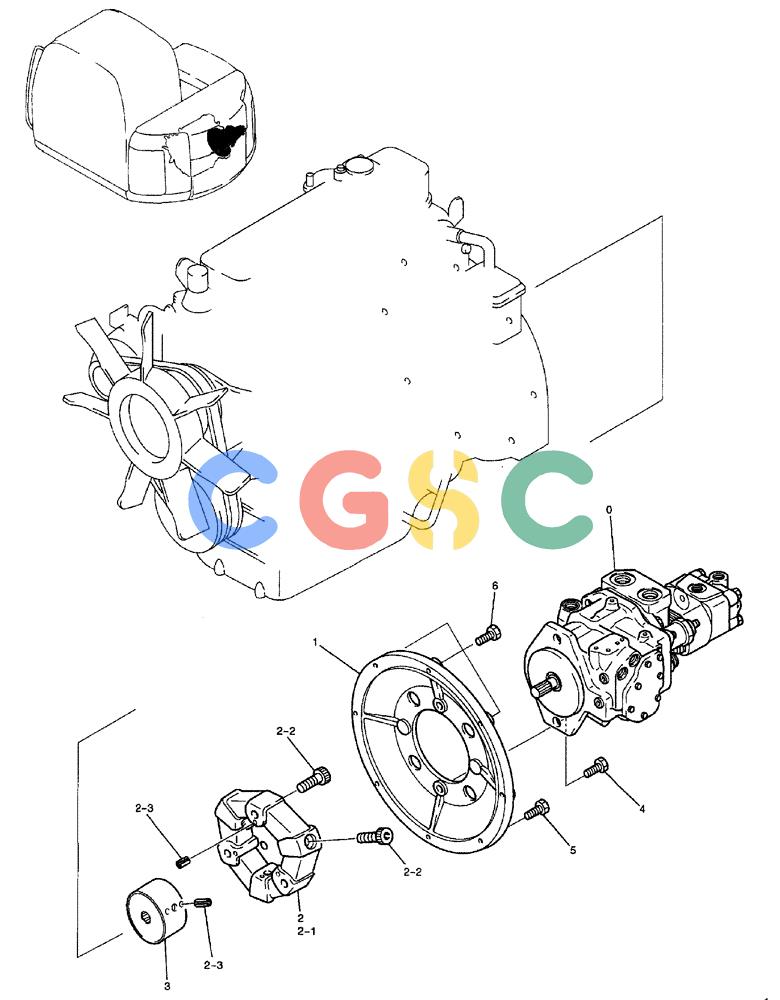 纽荷兰零件查询(EH80) - MIDI CRAWLER EXCAVATOR ASN LF04-02000 (N4TA18001 thru N4TA18010, ASN N5TA18011 -) (NA) (1/ (021) - POWER TAKE OFF ASSEMBLY, ENGINE New Holland Constructuion