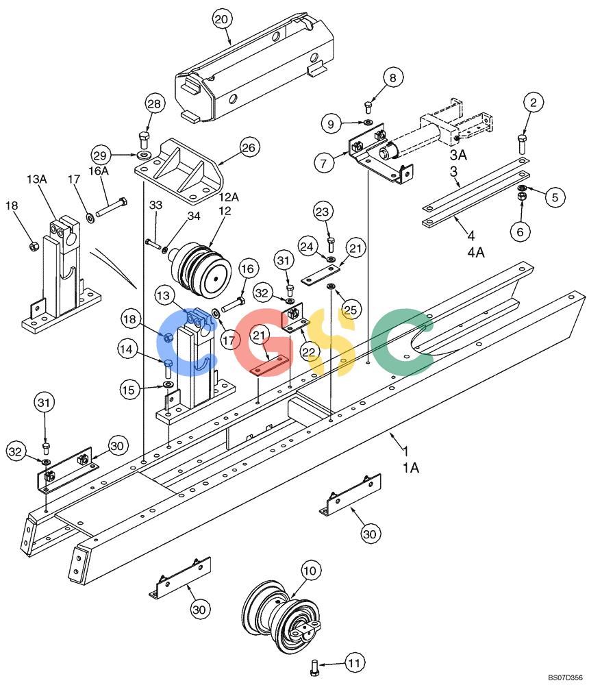 纽荷兰零件查询(D75) - CRAWLER DOZER - NA (1/06-) (05-01) - FRAME, TRACK - ROLLER AND RECOIL HOUSING New Holland Constructuion