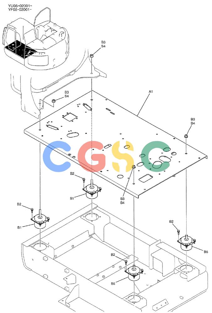 纽荷兰零件查询(E235BSRNLC) - CRAWLER EXCAVATOR ASN YU05-02001 (01-038) - PLATE INSTAL, FLOOR New Holland Constructuion