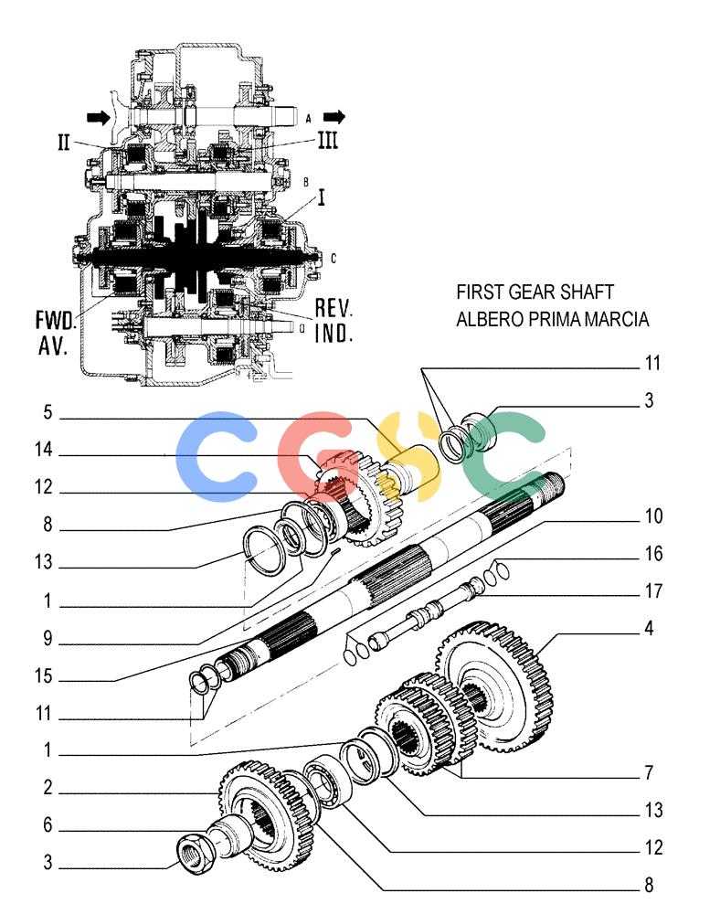 纽荷兰零件查询(FD175) - CRAWLER DOZER (N.A. VERSION)(S/N 061640 & AFTER) (1/93-) (1.211[17]) - TRANSMISSION - COMPONENTS New Holland Constructuion