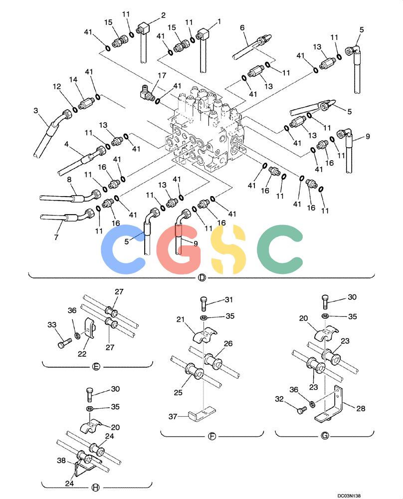 纽荷兰零件查询(EH215) - CRAWLER EXCAVATOR (9/03-) (08 -07[00]) - HYDRAULIC LINES, MAIN New Holland Constructuion