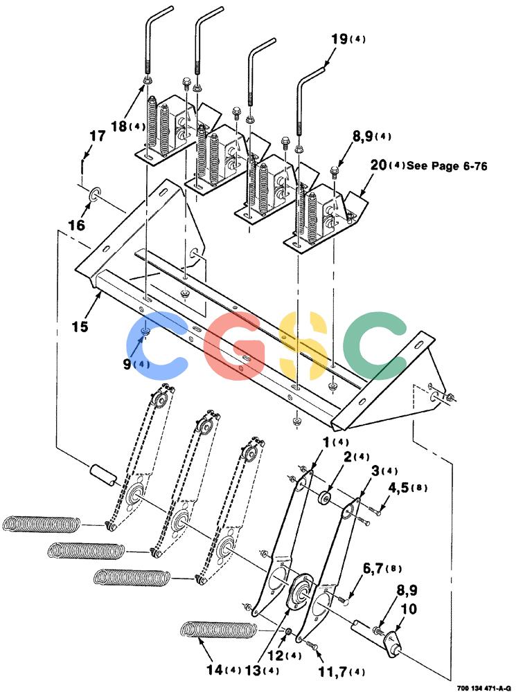 凯斯零件查询(8575) - CASE IH MID-SIZE RECTANGULAR BALER (NORTH AMERICA) (1/95-12/00) (06-074) - TENSIONER ASSEMBLY, S.N. CFH0117743 AND LATER Case Agriculture