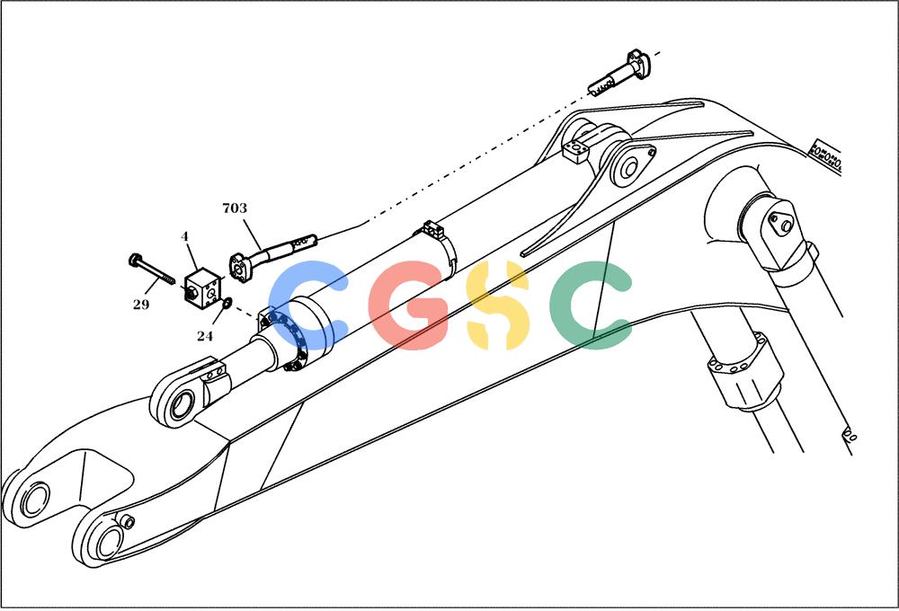 纽荷兰零件查询(EC450) - CRAWLER EXCAVATOR (SN: 750001-UP) (11/99-) (60.160[005]) - HYDRAULIC SYSTEM MONOBLOC BOOM 7,7M (S/N 750003-750006) New Holland Constructuion