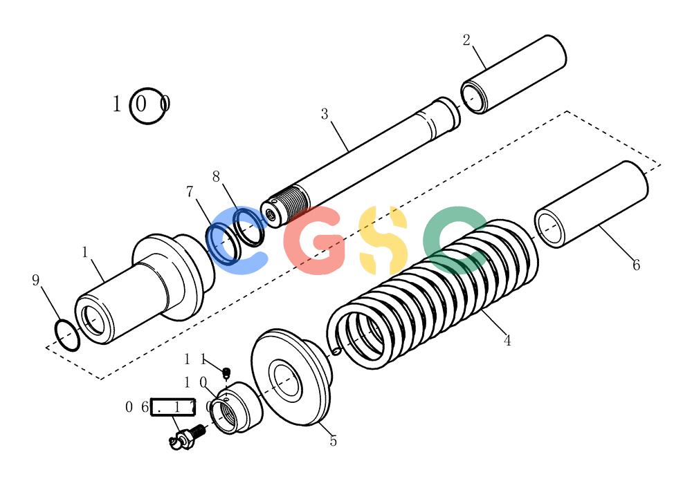 纽荷兰零件查询(EC215) - CRAWLER EXCAVATOR (11/99-) (06.170[001]) - SPRING GUIDE WHEEL (S/N 721501-UP) New Holland Constructuion