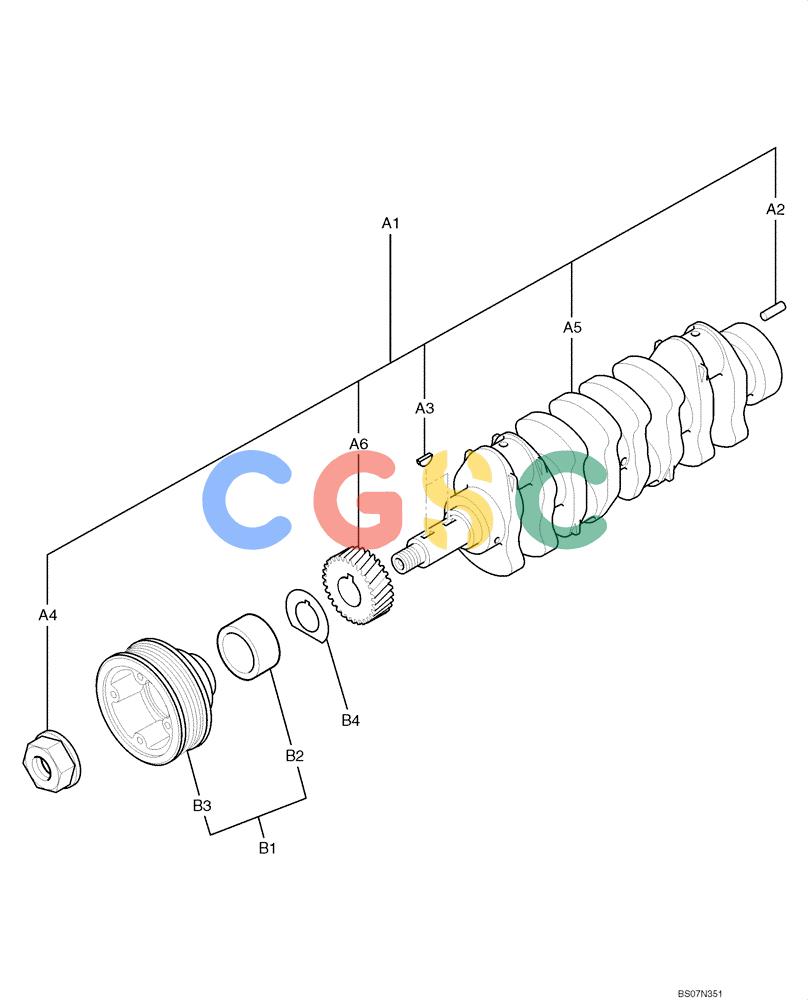 纽荷兰零件查询(E135B) - CRAWLER EXCAVATOR TIER 3 - ASN YH05-07001 (N8TA13006) (1/08-) (09-13[00]) - CRANKSHAFT & PULLEY New Holland Constructuion