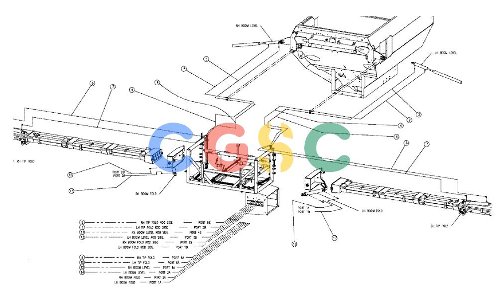 凯斯零件查询(810) - FLEX-AIR APPLICATOR - 2009 (9/09-12/11) (04-020) - HOSE GROUP, 70' BOOMS Case Agriculture