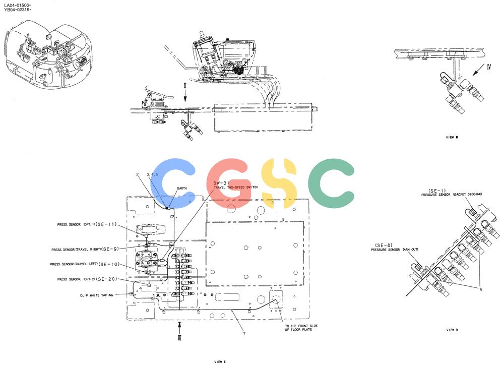 纽荷兰零件查询(E200SRLC) - CRAWLER EXCAVATOR BTW LA04-01506 - LA04-01625 (01-063[01]) - HARNESS ASSY, UPP (FLOOR PLATE) New Holland Constructuion