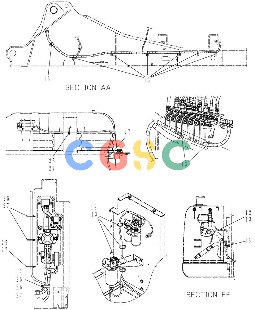 纽荷兰零件查询(E215B) - CRAWLER EXCAVATOR - TIER 3 (ROPS CAB) ASN NBDA21800 (6/13-) (01-083[02]) - HARNESS ASSY, UPPER New Holland Constructuion
