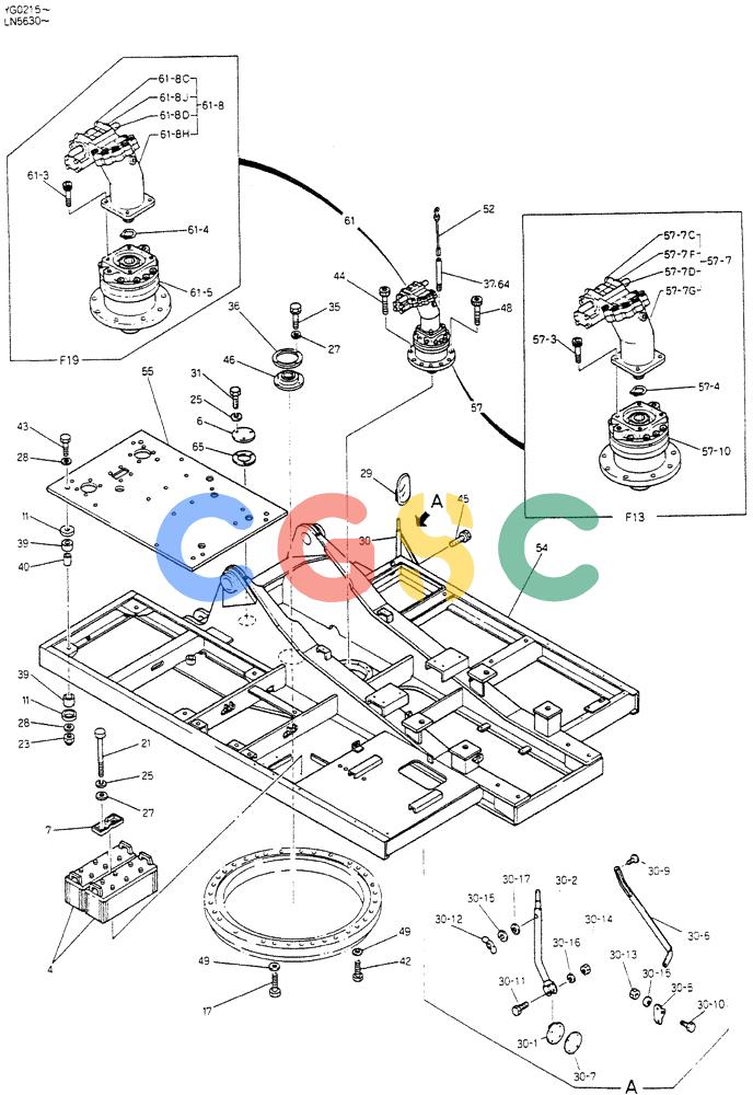 神钢零件查询(K907CLC) - EXCAVATOR BTW YG0101 - YG0500 (1/85-12/03) (01-004) - FRAME ASSY UPP (FOR SILENCE) (P/N-24100J3670F13) Kobelco