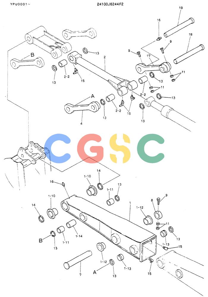 神钢零件查询(K905LC) - MARK II EXCAVATOR ASN YPU00001 (1/87-12/03) (09-004) - ARM ASSY, EXTENSION Kobelco