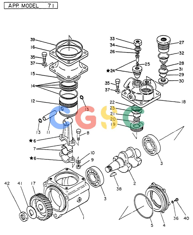 神钢零件查询(FD6T04) - NISSAN DIESEL ENGINE - LK500 (1/06-12/06) (03-008) - COMPRESSOR-AIR (INNER PARTS) Kobelco