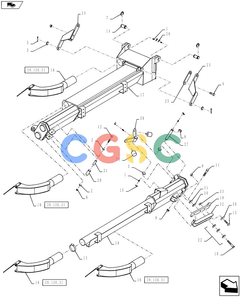 凯斯零件查询(810) - FLEX-AIR APPLICATOR - 2012 (2/12-) (39.130.24) - 70' BOOM, RH, OUTER, 2-1/2" TUBES Case Agriculture