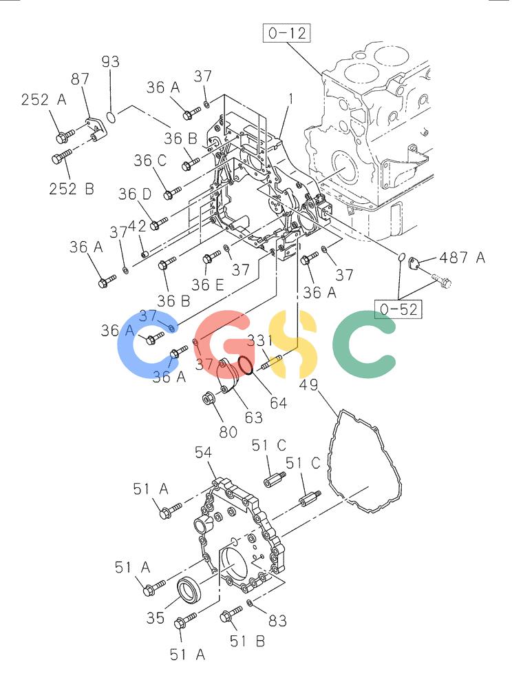 纽荷兰零件查询(E805) - CRAWLER EXCAVATOR TIER 3 (7/06-) (02-020-01[01]) - FRONT TIMING GEAR COVER New Holland Constructuion