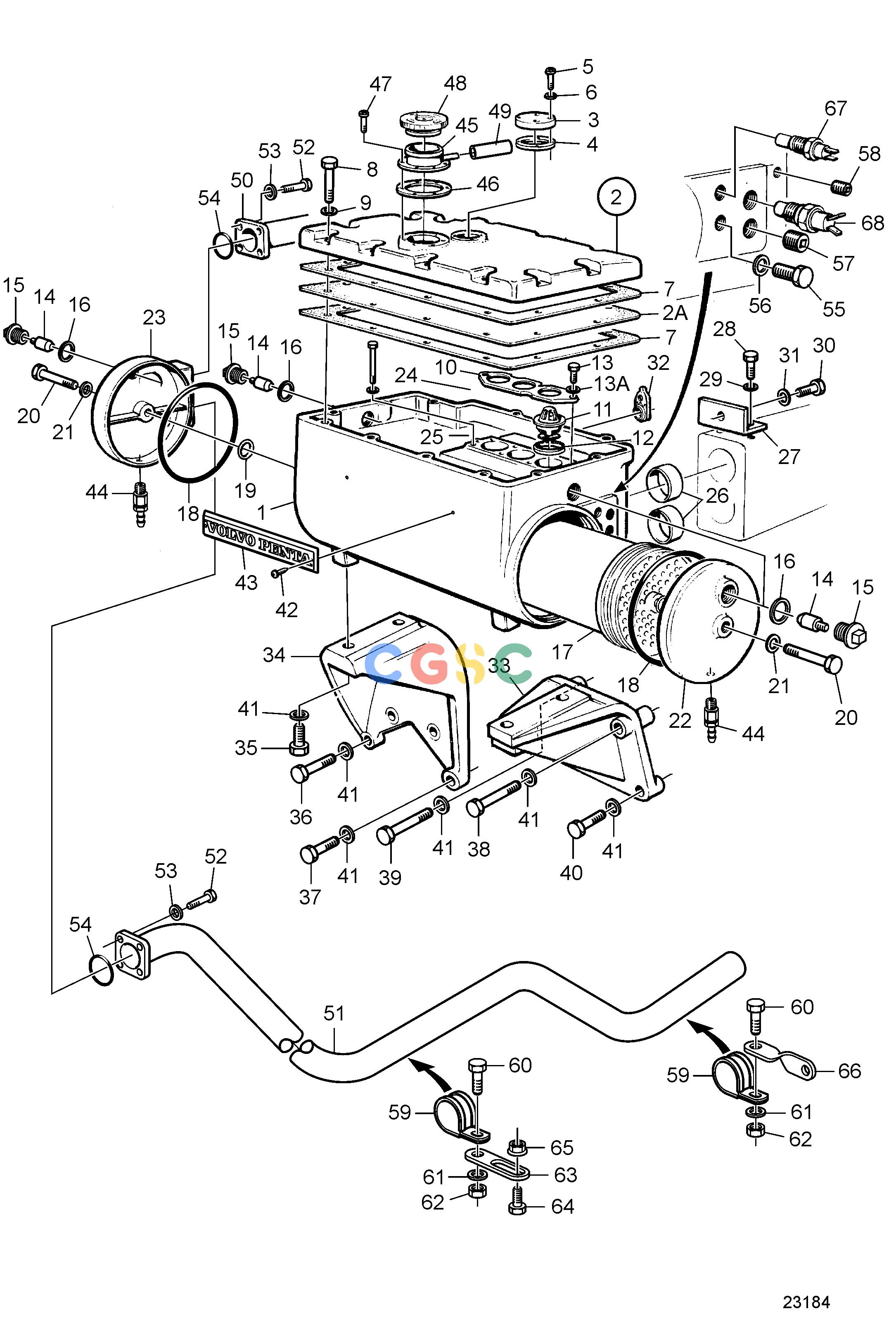 沃尔沃零件查询TMD102A; TAMD102A; TAMD102DCooling SystemHeat ExchangerEPC Volvo Penta Parts catalog
