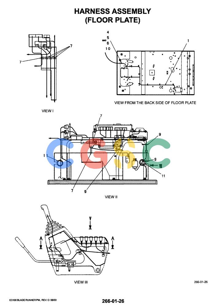神钢零件查询(ED190LC-6E) - BLADE RUNNER EXCAVATOR/DOZER BTW YL03U0136 - YL03U0292 (1/05-12/06) (01-080[01]) - HARNESS ASSEMBLY (FLOOR PLATE) Kobelco