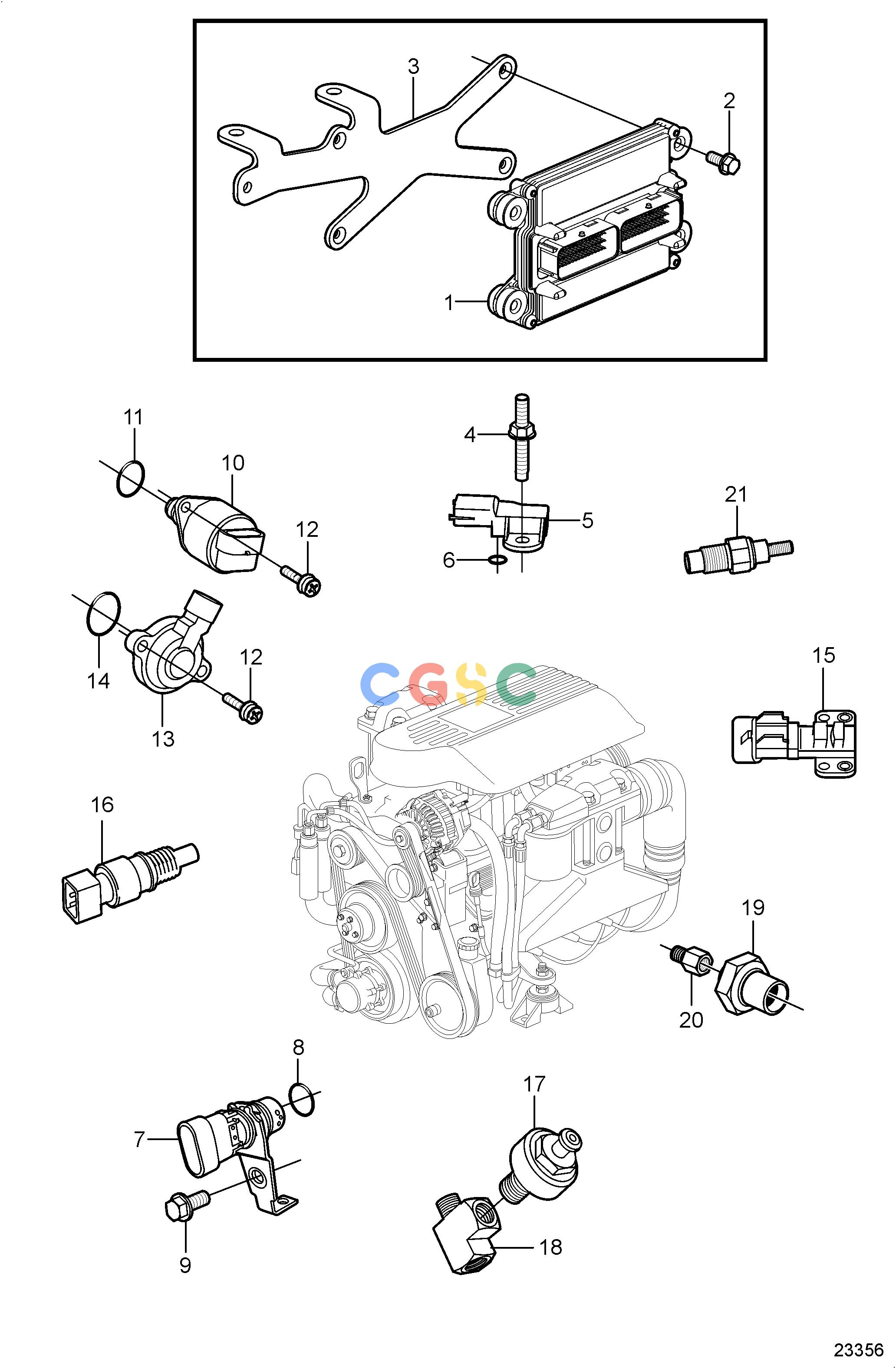 沃尔沃零件查询4.3GXi-P; 4.3GXi-QIgnitionElectronic Engine ControlEPC Volvo Penta Parts catalog