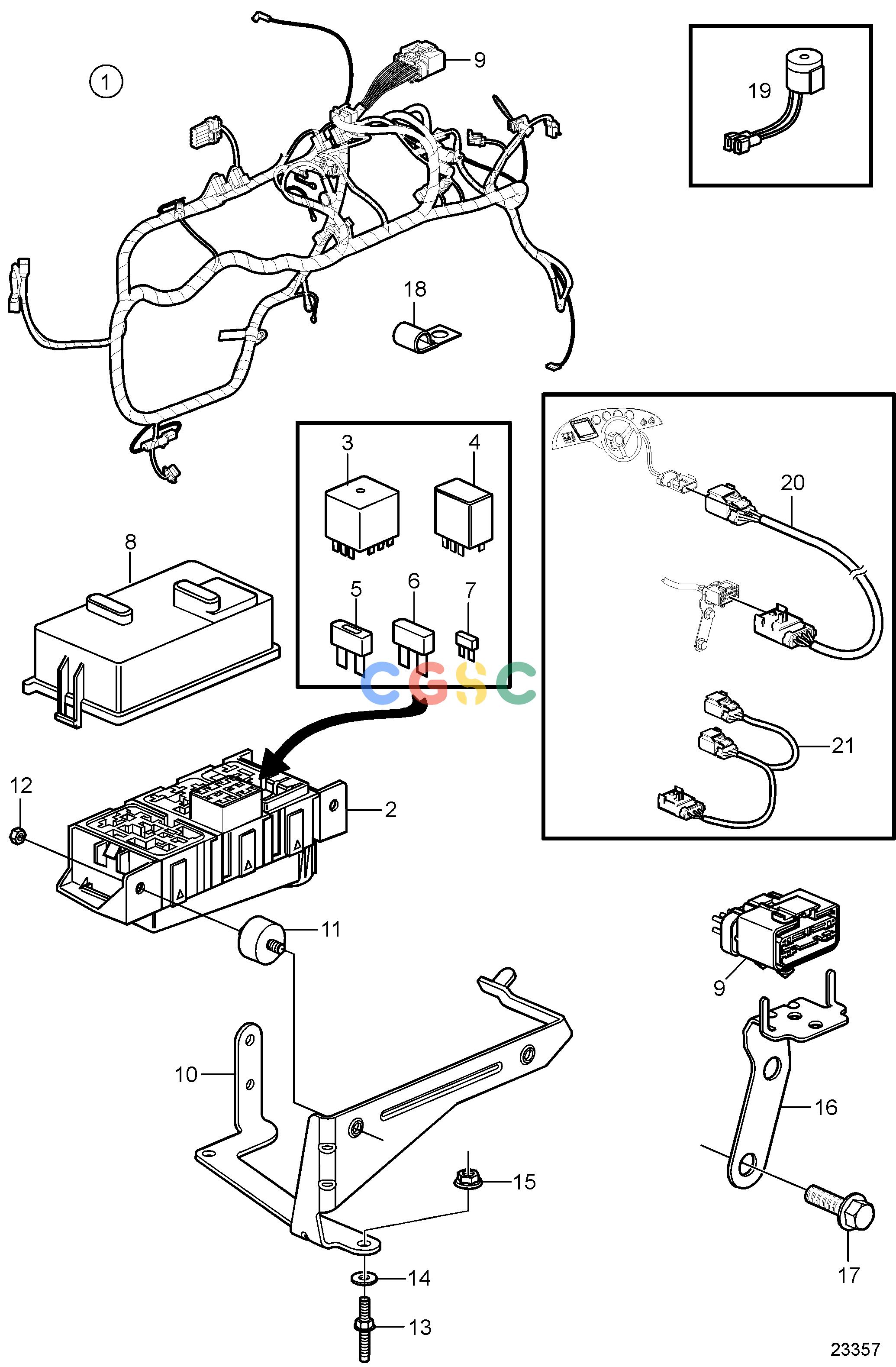沃尔沃零件查询4.3GXi-J; 4.3GXi-JF; 4.3OSi-J; 4.3OSi-JFElectrical SystemEngine HarnessEPC Volvo Penta Parts catalog