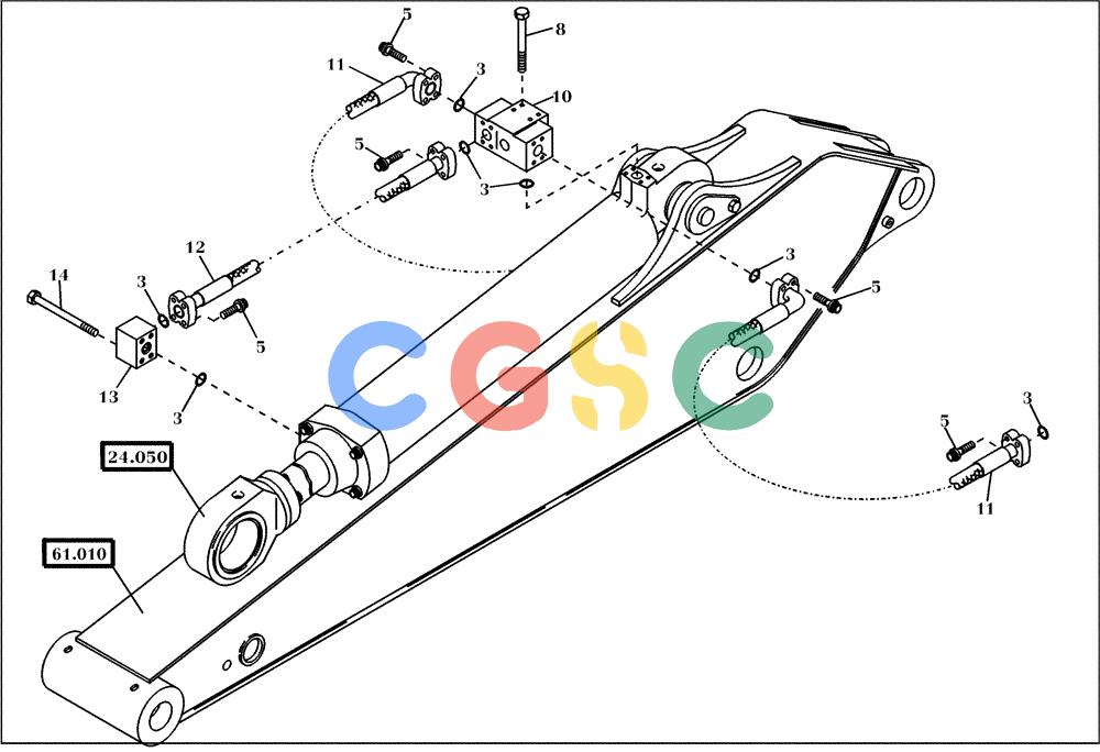 纽荷兰零件查询(EC450) - CRAWLER EXCAVATOR (SN: 750001-UP) (11/99-) (61.032[001]) - HYDRAULIC SYSTEM STICK 3,4M (S/N 750002-750003/750005-UP) New Holland Constructuion