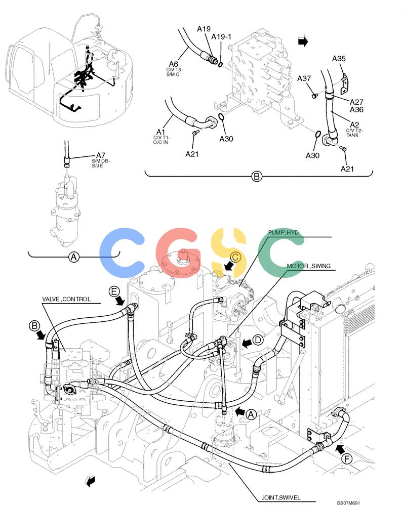 纽荷兰零件查询(E135B) - CRAWLER EXCAVATOR TIER 3 - ASN YH05-07001 (N8TA13006) (1/08-) (02-20[01]) - HYDRAULIC LINES, RETURN (YY32H00026F1), PAGE 1 OF 3 New Holland Constructuion