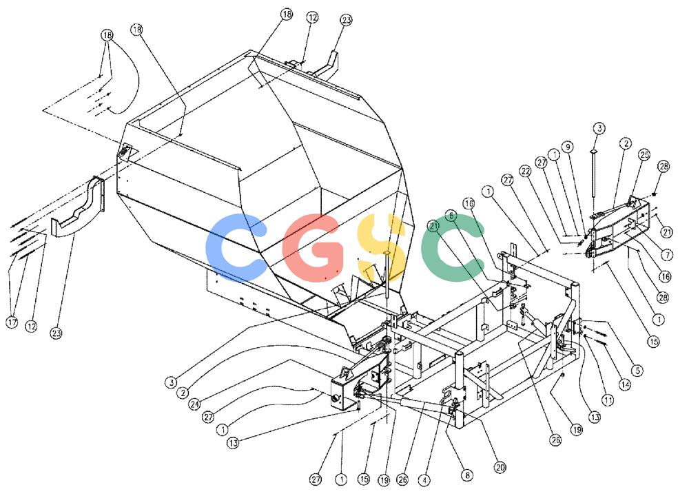 凯斯零件查询(810) - FLEX-AIR APPLICATOR - 2009 (9/09-12/11) (04-002) - BOOM FOLD PARTS, MID, 70' Case Agriculture