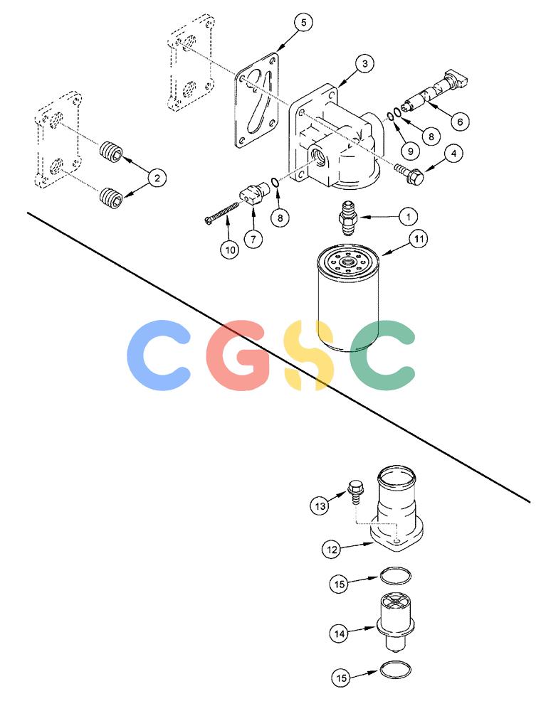 凯斯零件查询(FLX3300B) - FLOATER - 2002 (9/02-10/03) (02-036) - COOLANT FILTER - THERMOSTAT Case Agriculture
