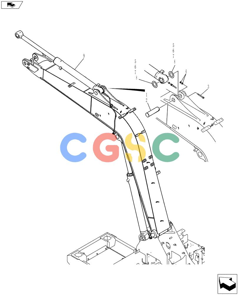 纽荷兰零件查询(E80BMSR) - COMPACT CRAWLER EXCAVATOR ASN LF06-04501 (NBTA18037) (03-015[01]) - ARM CYLINDER INSTALLATION New Holland Constructuion