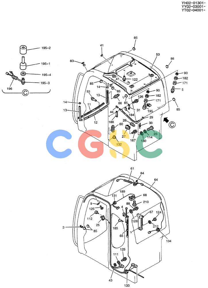 神钢零件查询(ED150-1E) - BLADE RUNNER EXCAVATOR/DOZER ASN YL05-00555 (11/03-12/04) (01-035[02]) - CAB ASSY Kobelco