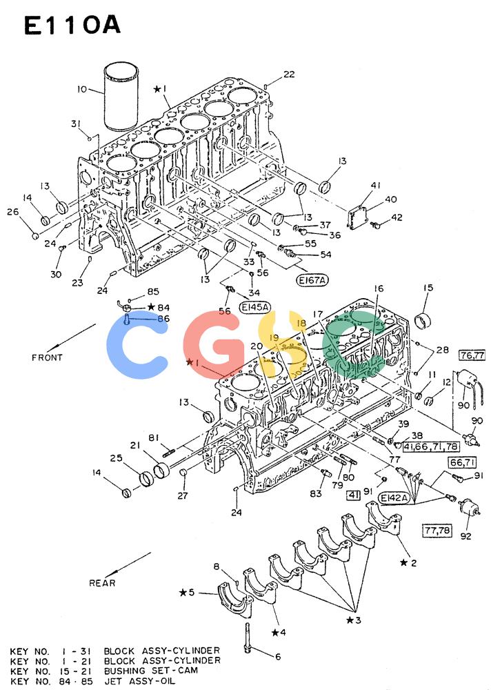 神钢零件查询(NE6(T)04) - NISSAN DIESEL ENGINE (1/86-12/98) (01-002) - CYLINDER BLOCK Kobelco
