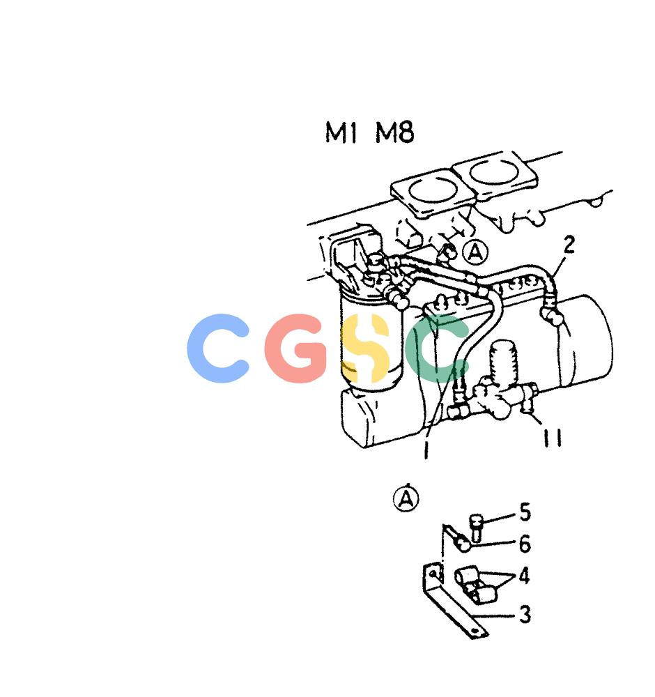 神钢零件查询(6D22-TC) - MITSUBISHI DIESEL ENGINE - K909A, K912A, K916, & K935 (1/76-12/06) (03-015) - FUEL HOSE Kobelco