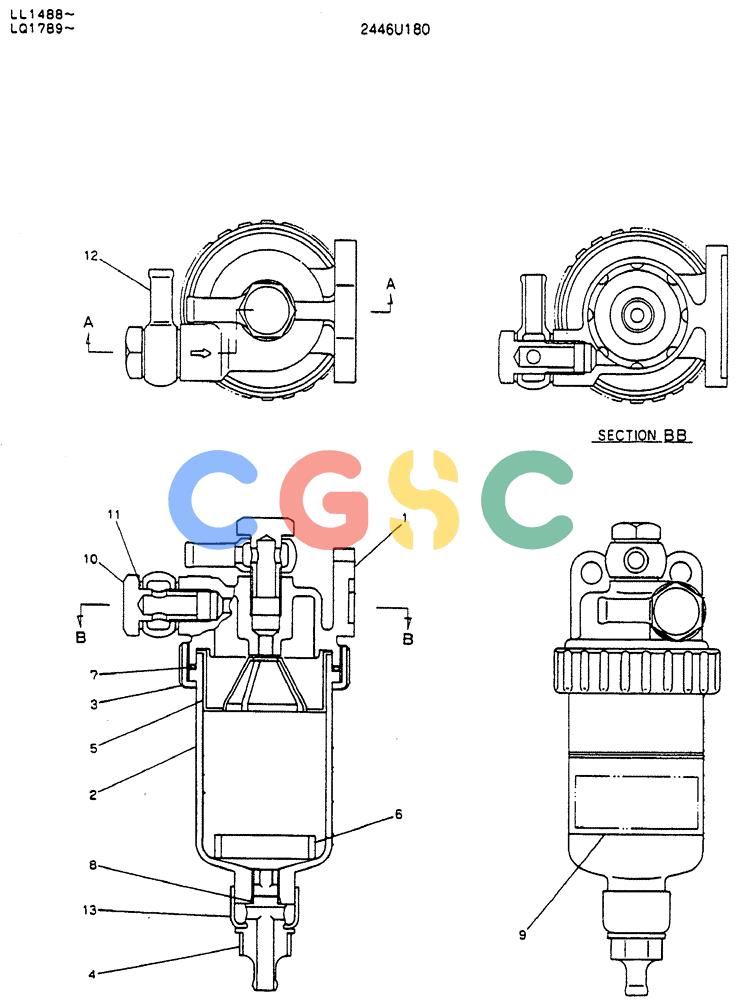 神钢零件查询(MD240BLC) - EXCAVATOR ASN LL1488 (1/80-12/06) (05-007) - FILTER ASSY Kobelco