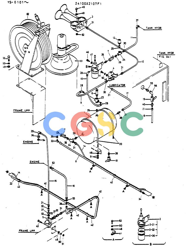 神钢零件查询(MD400LC) - EXCAVATOR BTW YS0101 - YS0200 (1/80-12/06) (04-004) - AIR-LINES, UPP Kobelco
