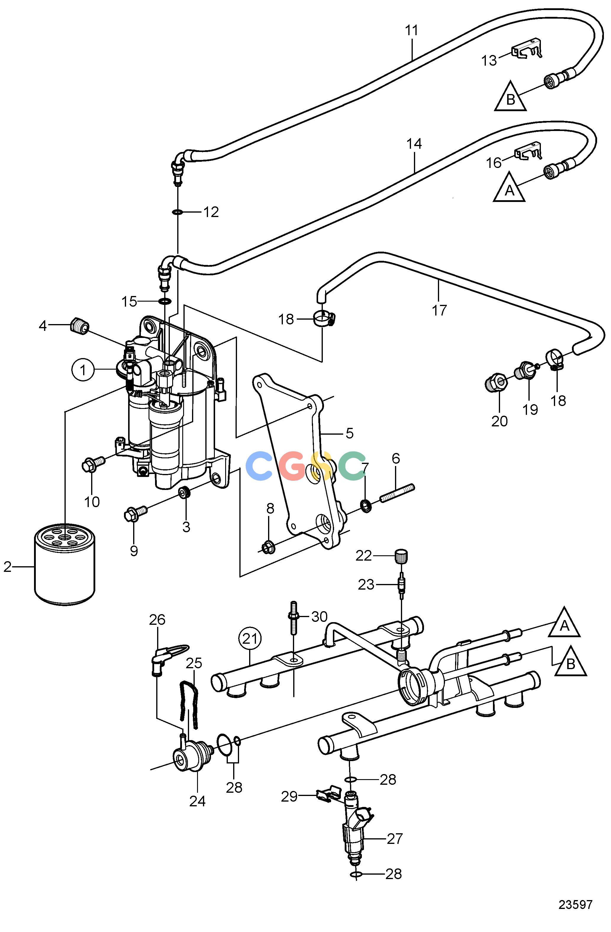 沃尔沃零件查询4.3GXi-G; 4.3GXi-GF; 4.3OSi-G; 4.3OSi-GFFuel SystemFuel SystemEPC Volvo Penta Parts catalog