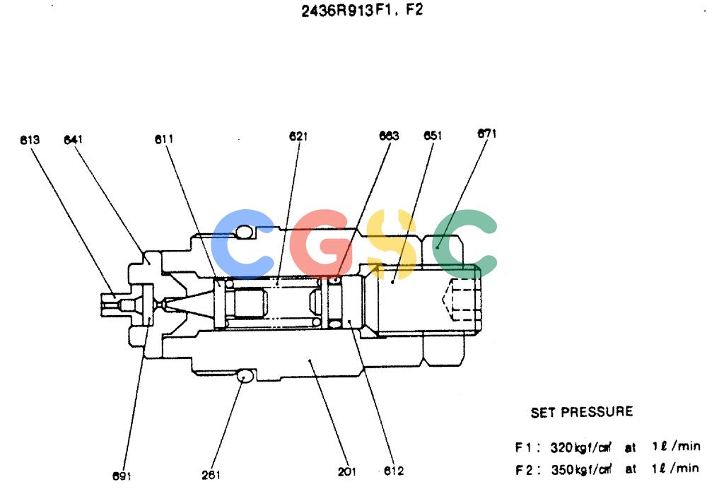 神钢零件查询(MD140C) - EXCAVATOR ASN YPU00501 (1/80-12/06) (12-022) - VALVE ASSY, RELIEF Kobelco