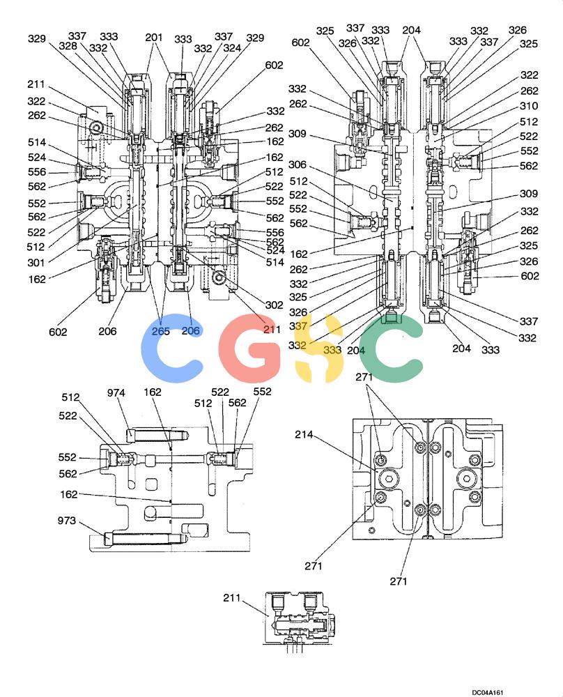 纽荷兰零件查询(EH130) - CRAWLER EXCAVATOR (3/04-) (08 -46[00]) - VALVE ASSY - CONTROL (YY30V00044F1), PAGE 3 OF 3 New Holland Constructuion