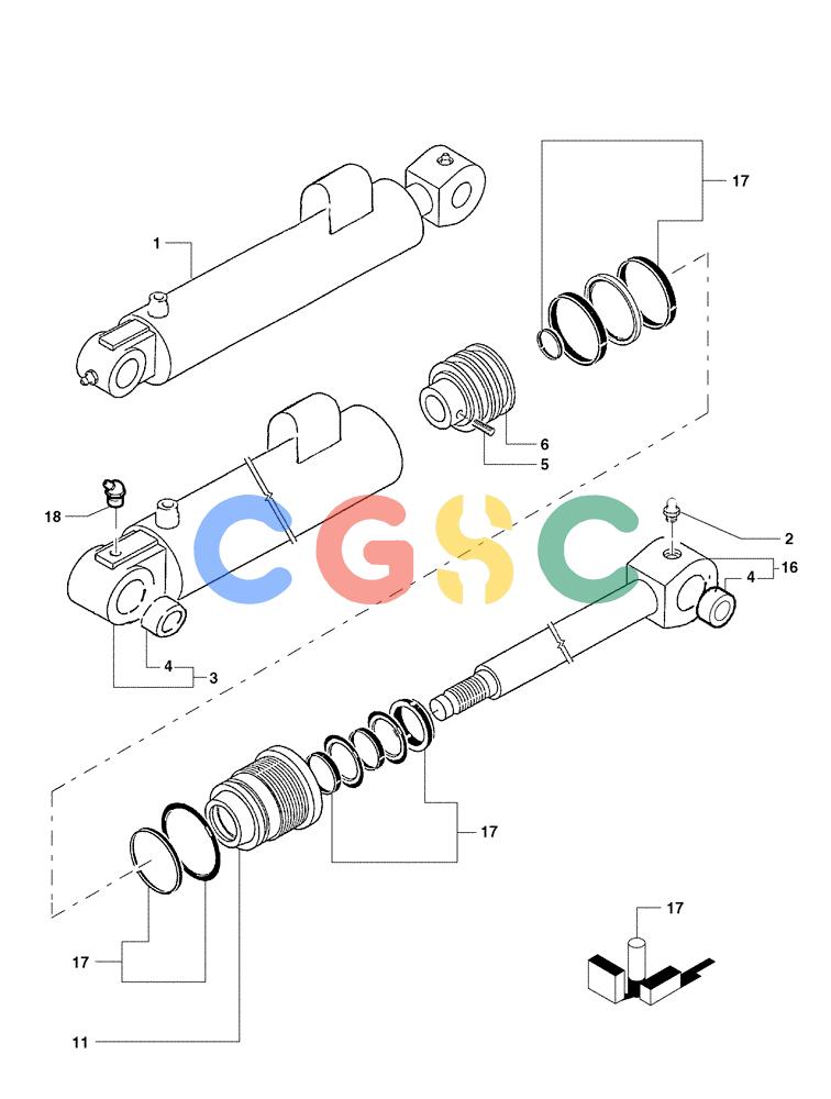 纽荷兰零件查询(DC70) - CRAWLER DOZER (N.A. VERSION) (4/99-) (3.443[01B]) - LIFT CYLINDERS DC70 STD FROM S/N 13041068,LGP FROM S/N 13045016 New Holland Constructuion
