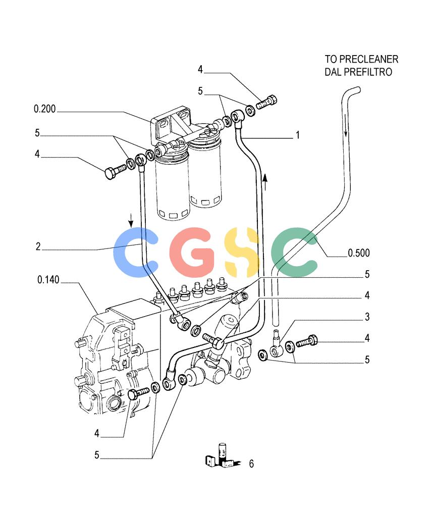 纽荷兰零件查询(FD175) - CRAWLER DOZER (N.A. VERSION)(S/N 061640 & AFTER) (1/93-) (0.203[01]) - PIPING - FUEL New Holland Constructuion