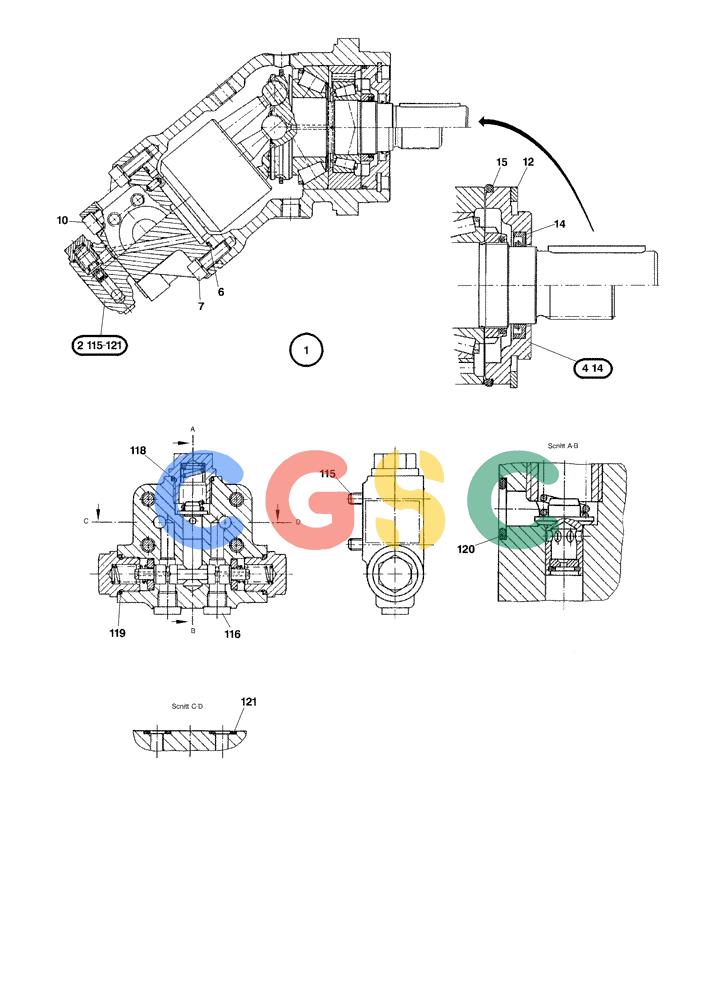 纽荷兰零件查询(EC450) - CRAWLER EXCAVATOR (SN: 750001-UP) (11/99-) (22.110[002]) - AXIAL PISTON MOTOR (S/N 750001-UP) New Holland Constructuion