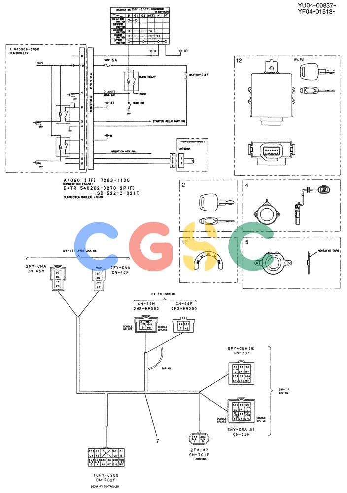 纽荷兰零件查询(E235SRLC) - CRAWLER EXCAVATOR BTW YU04-00837 - YU04-01417 (05-007[02]) - ELEC ASSY, UPP (FOR ANTITHEFT) New Holland Constructuion