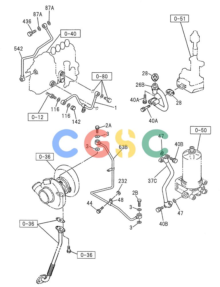 纽荷兰零件查询(E200SRLC) - CRAWLER EXCAVATOR BTW LA04-01506 - LA04-01625 (08-024) - OIL AND VACCUM PIPING; ENGINE New Holland Constructuion