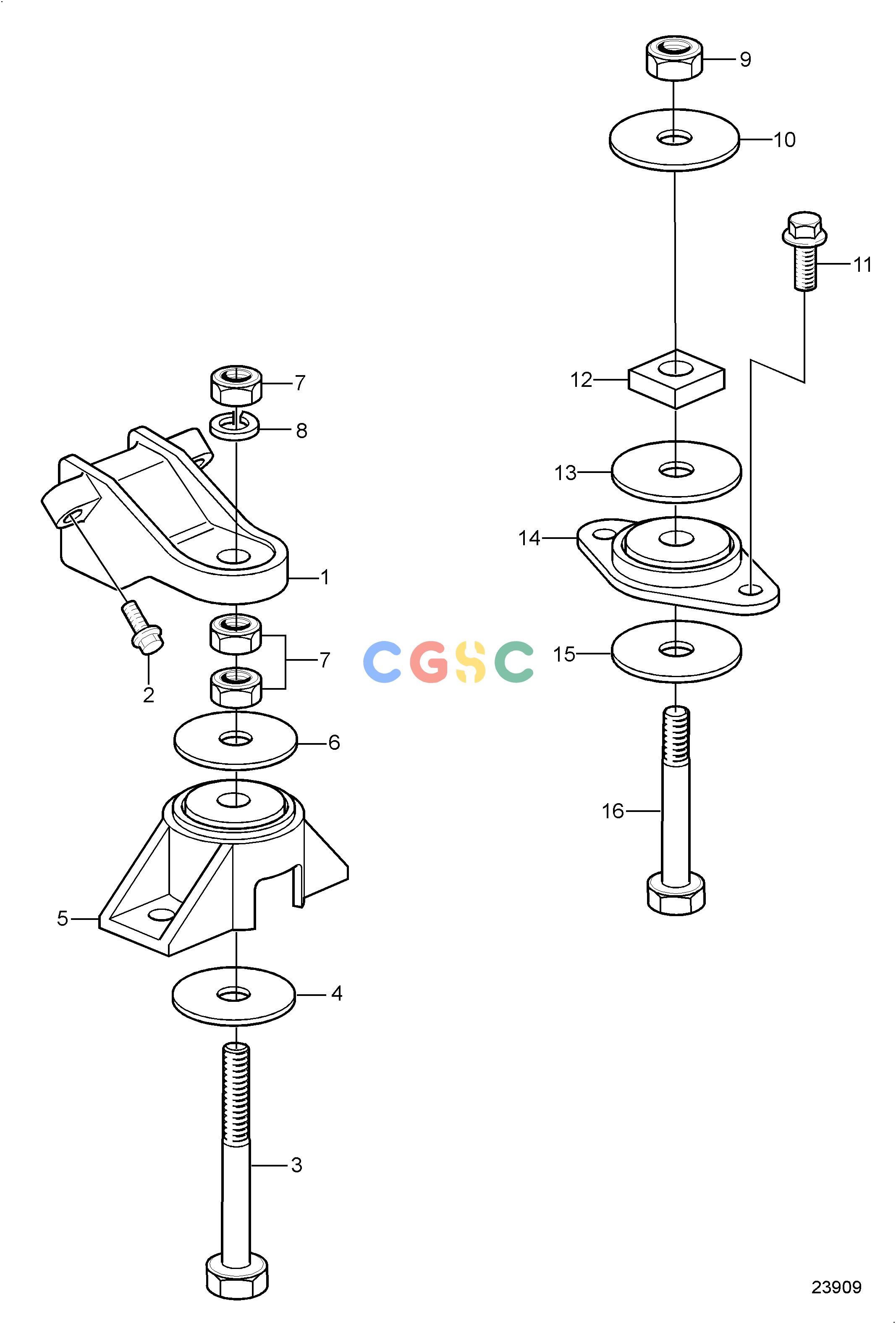 沃尔沃零件查询5.0GXi-270-REngineEngine MountsEPC Volvo Penta Parts catalog