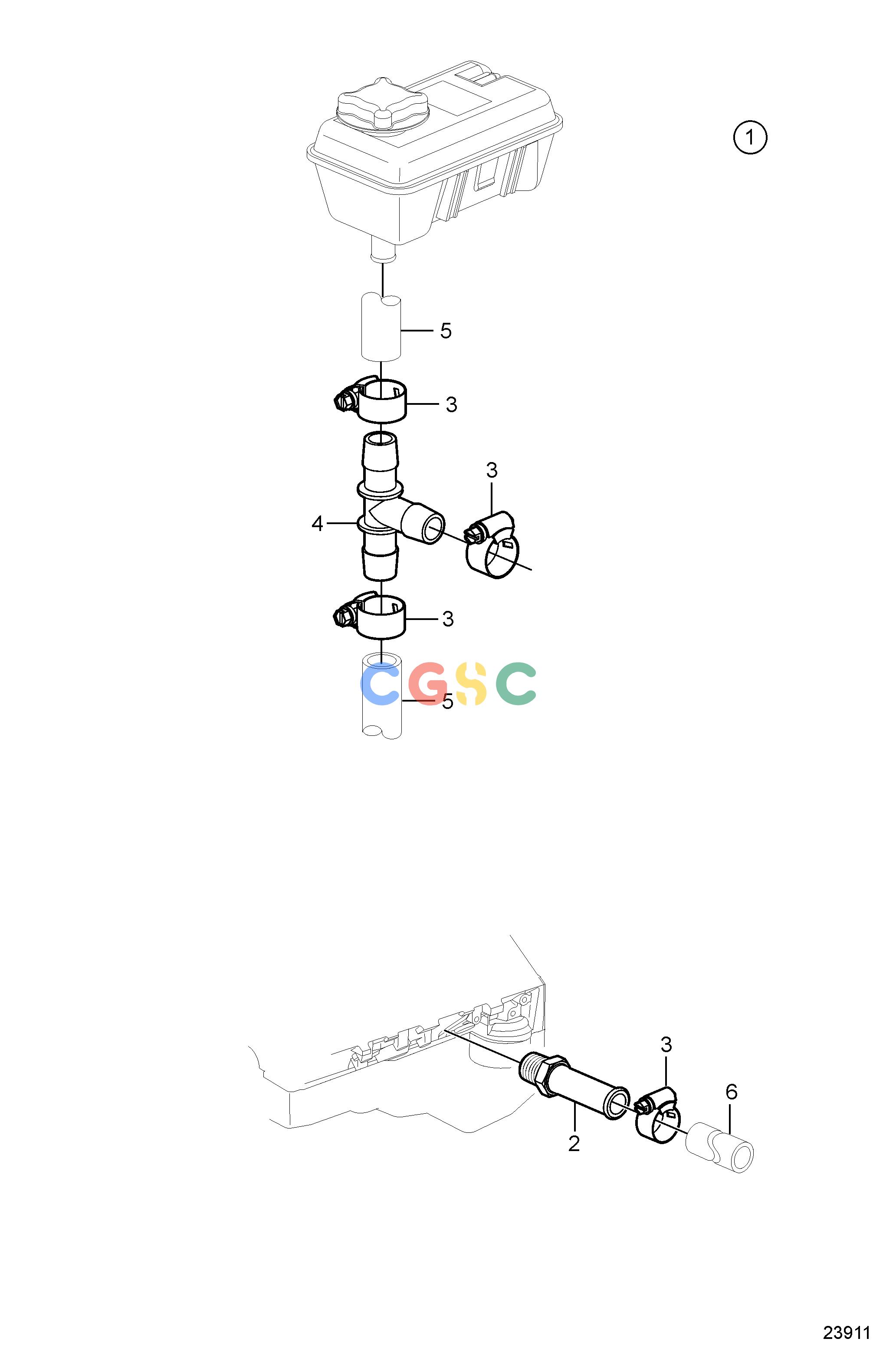 沃尔沃零件查询4.3GL-J; 4.3GL-JFCooling SystemHot Water Outlet, Freshwater CooledEPC Volvo Penta Parts catalog