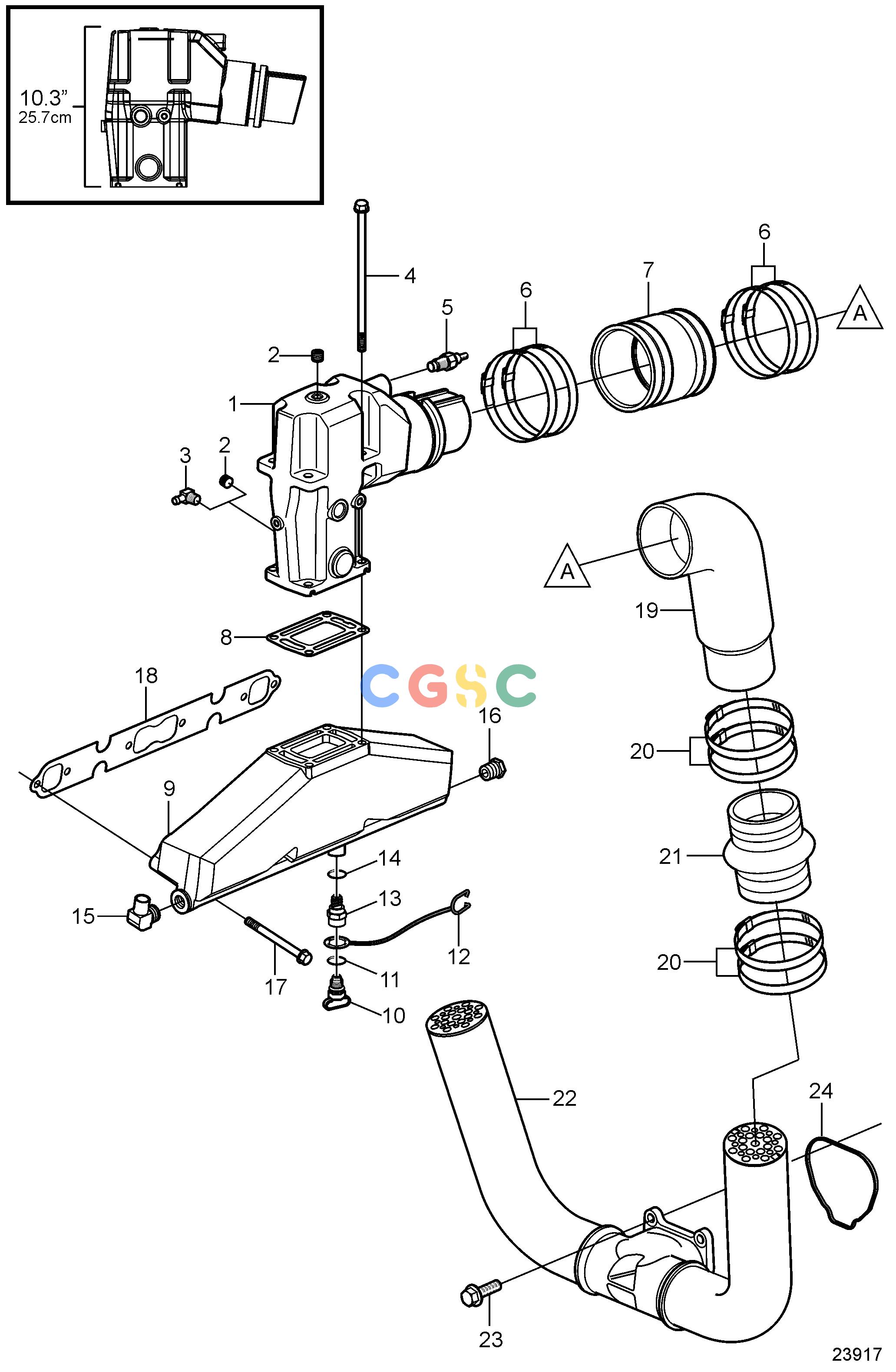 沃尔沃零件查询5.0GXi-270-RIntake and Exhaust SystemExhaustEPC Volvo Penta Parts catalog