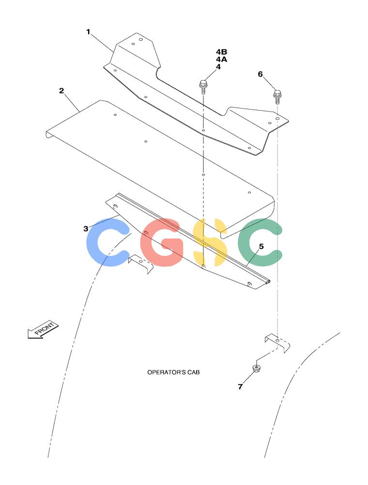 纽荷兰零件查询(E805) - CRAWLER EXCAVATOR (1/05-) (09-073-00[01]) - CAB SUN VISOR - EXTERNAL New Holland Constructuion